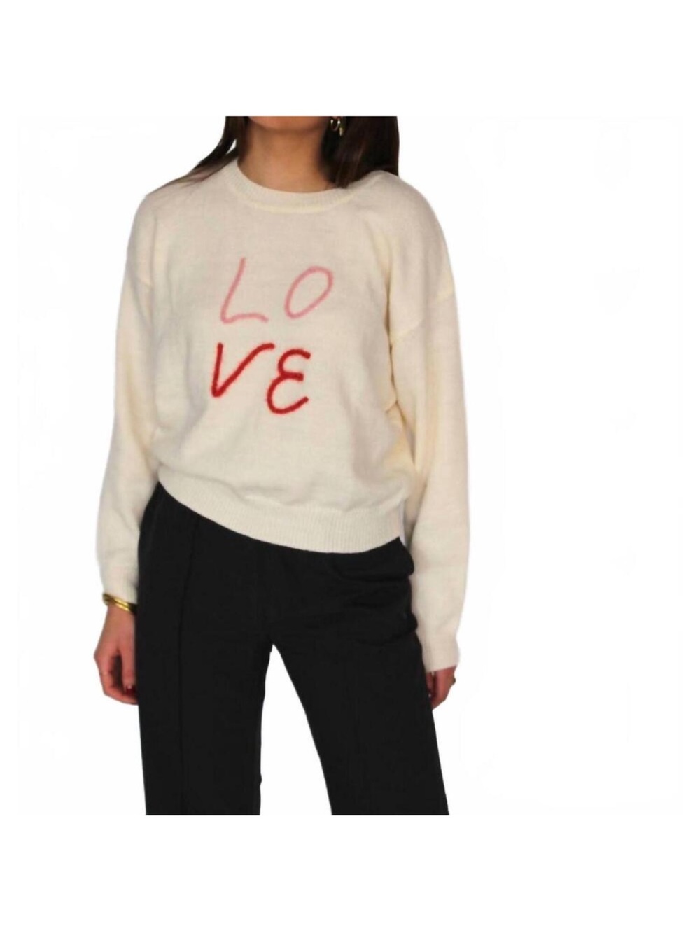 LE LIS love Tinsel sweater in ivory Size Large